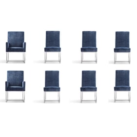 Manhattan Comfort Element Blue 8pc Dining Chair Set