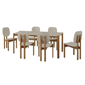 Manhattan Comfort Gales Greige 7pc Dining Room Set