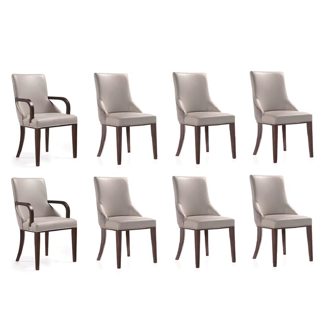 Manhattan Comfort Shubert Light Grey 8pc Dining Chair Set MHC-8-DC055AR-LG