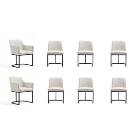 Manhattan Comfort Serena Cream 8pc Dining Chair Set