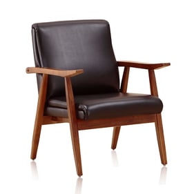 Manhattan Comfort Archduke Black Faux Leather Accent Chair