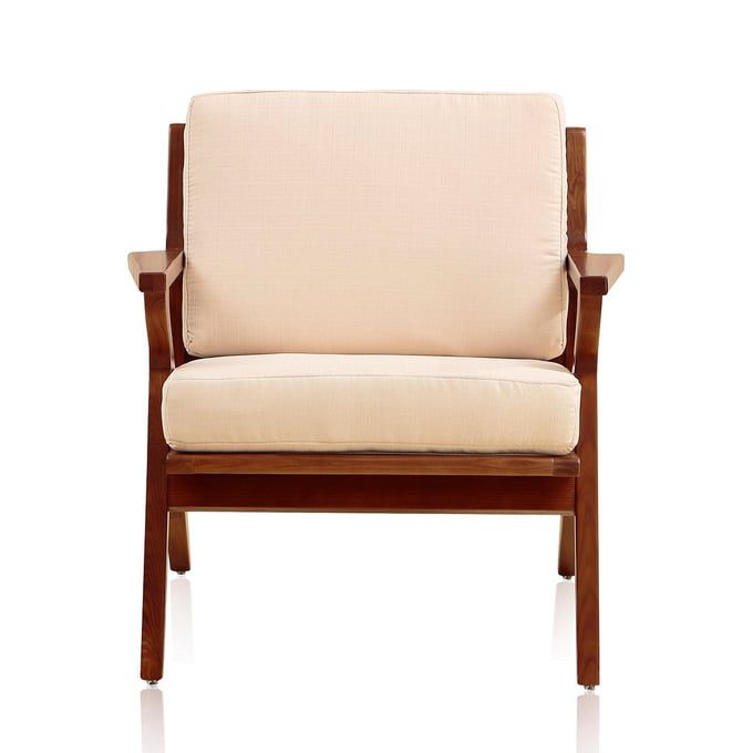 Manhattan Comfort Martelle Cream Twill Weave Accent Chair MHC-AC002-CR