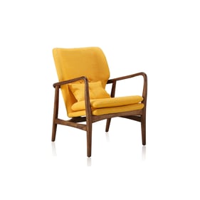 Manhattan Comfort Bradley Yellow Linen Weave Accent Chair