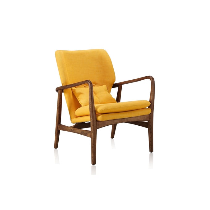 Manhattan Comfort Bradley Yellow Linen Weave Accent Chair MHC-AC015-YL