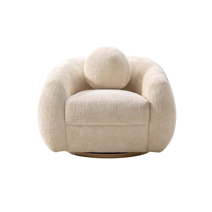 Manhattan Comfort Tribeca Cream Chenille Accent Chair MHC-AC016-CR