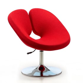 Manhattan Comfort Perch Red Wool Blend Adjustable Chair