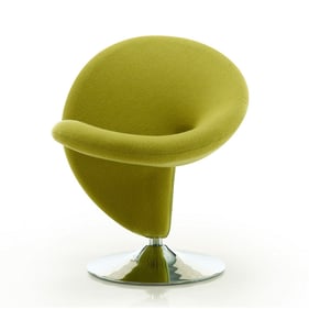 Manhattan Comfort Curl Green Wool Blend Swivel Accent Chair