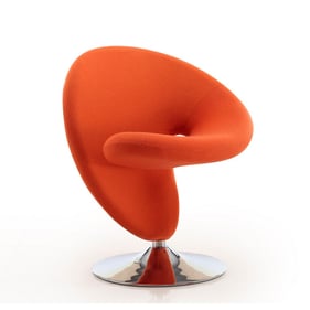 Manhattan Comfort Curl Orange Wool Blend Swivel Accent Chair