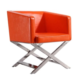 Manhattan Comfort Hollywood Orange Faux Leather Lounge Accent Chair