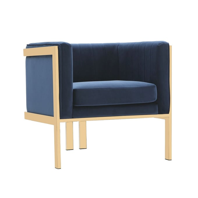 Manhattan Comfort Paramount Royal Blue Velvet Accent Armchair MHC-AC053-BL