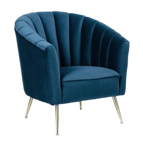 Manhattan Comfort Rosemont Blue Velvet Accent Chair