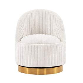 Manhattan Comfort Leela Cream Swivel Accent Chair