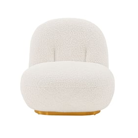 Manhattan Comfort Edina White Boucle Accent Chair