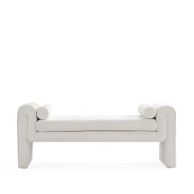 Manhattan Comfort Concord Ivory 59 Inch Bench