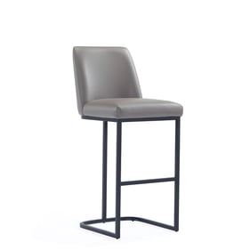 Manhattan Comfort Serena Grey Leatherette Upholstered Barstool