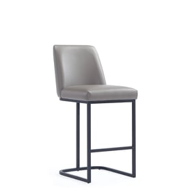 Manhattan Comfort Serena Grey Leatherette Upholstered Counter Stool