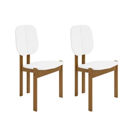 2 Manhattan Comfort Gales Matte White Dining Chairs