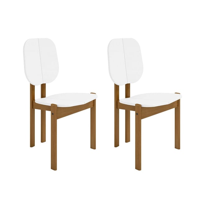 2 Manhattan Comfort Gales Matte White Dining Chairs MHC-DC-83938-WH