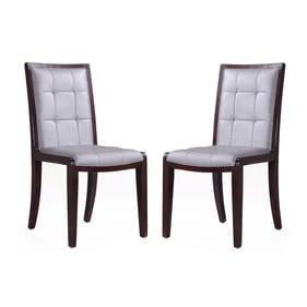 2 Manhattan Comfort Executor Silver Faux Leather Dining Chairs