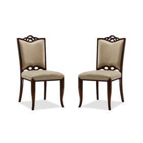 2 Manhattan Comfort Regent Cream Faux Leather Dining Chairs