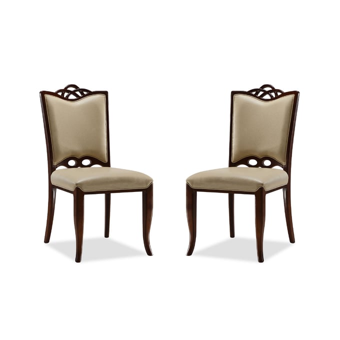 2 Manhattan Comfort Regent Cream Faux Leather Dining Chairs MHC-DC005-CR