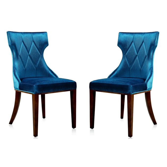 2 Manhattan Comfort Reine Cobalt Blue Velvet Dining Chairs MHC-DC007-CB