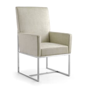 Manhattan Comfort Element Champagne Velvet Dining Armchair