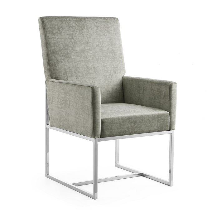 Manhattan Comfort Element Steel Velvet Dining Armchair MHC-DC029-ST