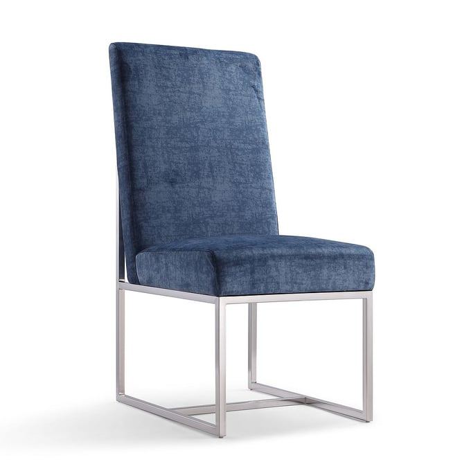 Manhattan Comfort Element Blue Velvet Dining Chair MHC-DC030-BL