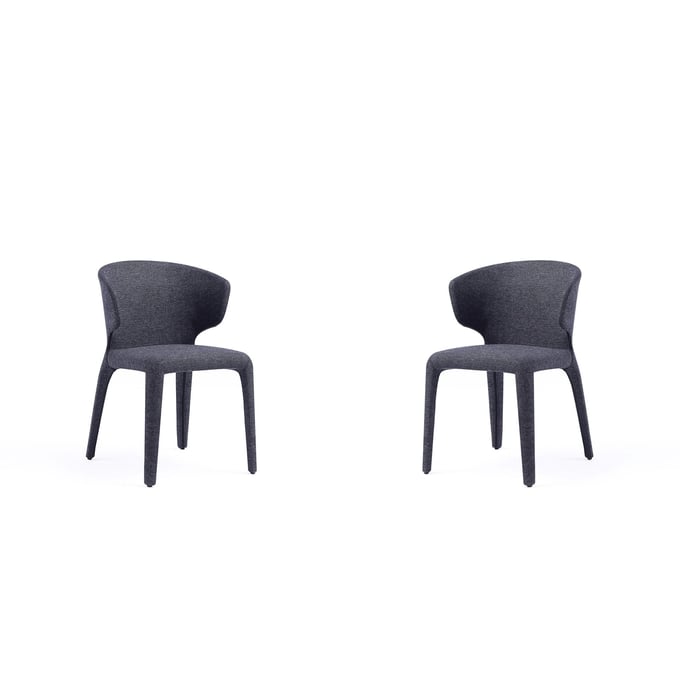 2 Manhattan Comfort Conrad Black Dining Chairs MHC-DC031-WBK