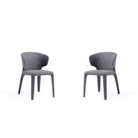 2 Manhattan Comfort Conrad Grey Dining Chairs