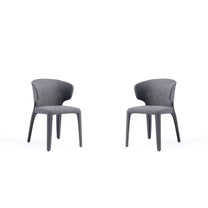 2 Manhattan Comfort Conrad Grey Dining Chairs MHC-DC031-WGY