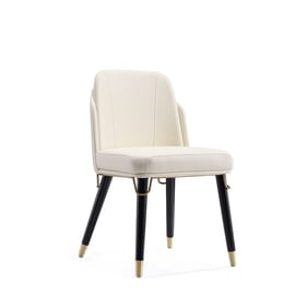 Manhattan Comfort Estelle Cream Faux Leather Dining Chair