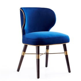 Manhattan Comfort Strine Blue Velvet Dining Chair