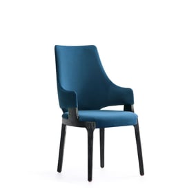 Manhattan Comfort Kara Blue Dining Arm Chair