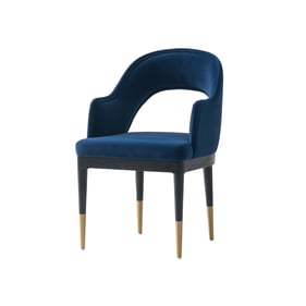 Manhattan Comfort Carrington Blue Velvet Dining Armchair