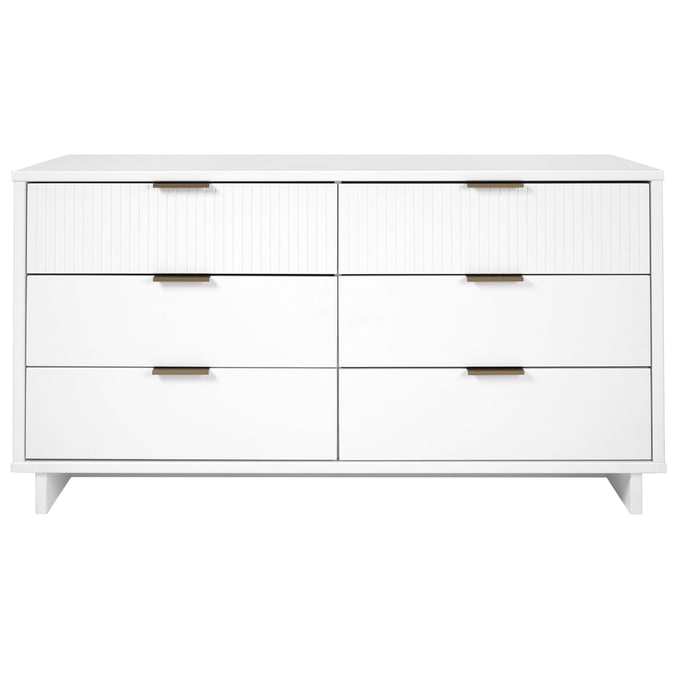 Manhattan Comfort Granville White 55.07 Inch Double Wide Dresser MHC-DR-5031