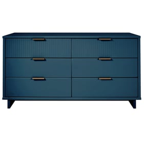 Manhattan Comfort Granville Midnight Blue 55.07 Inch Double Wide Dresser