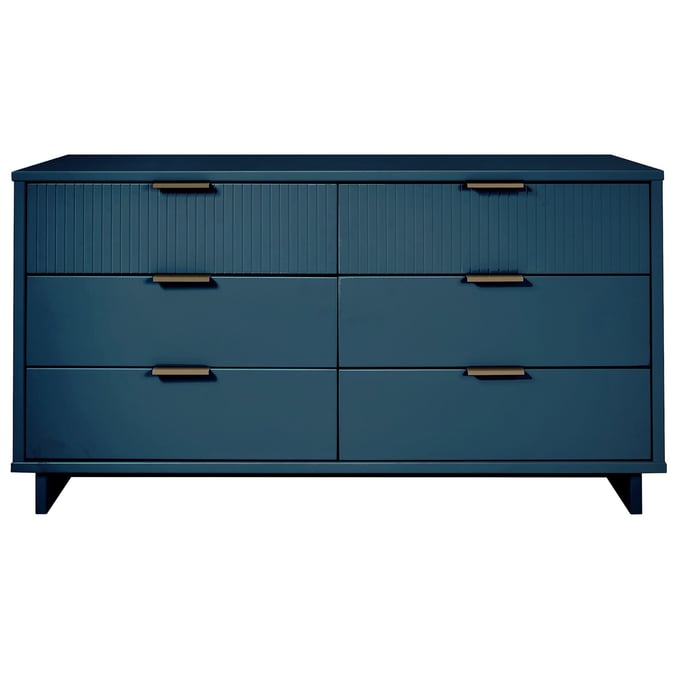 Manhattan Comfort Granville Midnight Blue 55.07 Inch Double Wide Dresser MHC-DR-5034