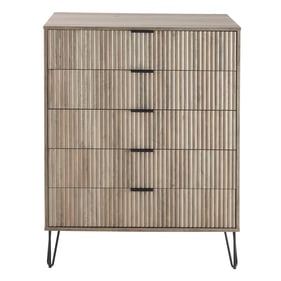 Manhattan Comfort DUMBO Rustic Grey 5-Drawer Tall Dresser