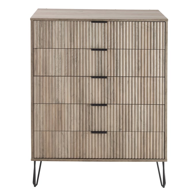 Manhattan Comfort DUMBO Rustic Grey 5-Drawer Tall Dresser MHC-DR002-GY