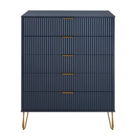 Manhattan Comfort DUMBO Midnight Blue 5-Drawer Tall Dresser