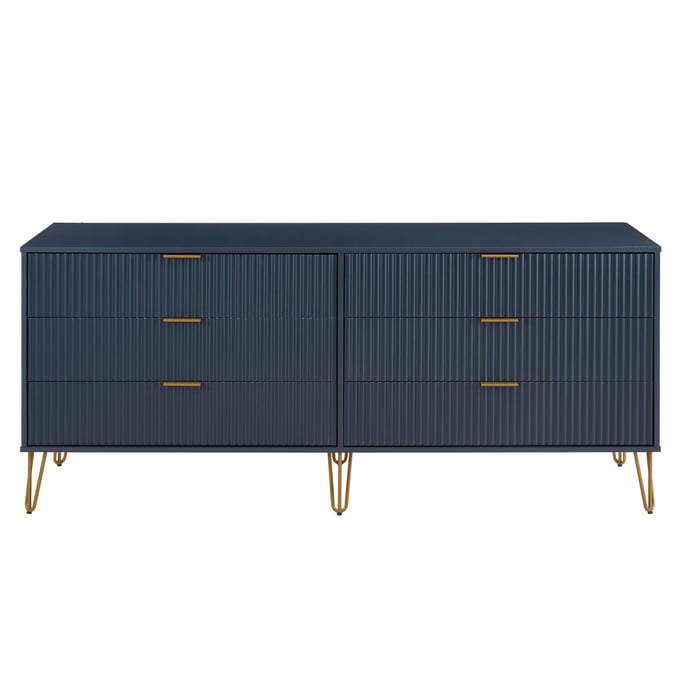 Manhattan Comfort DUMBO Midnight Blue 6-Drawer Double Low Dresser MHC-DR003-MB