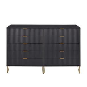 Manhattan Comfort DUMBO Black 10-Drawer Double Tall Dresser