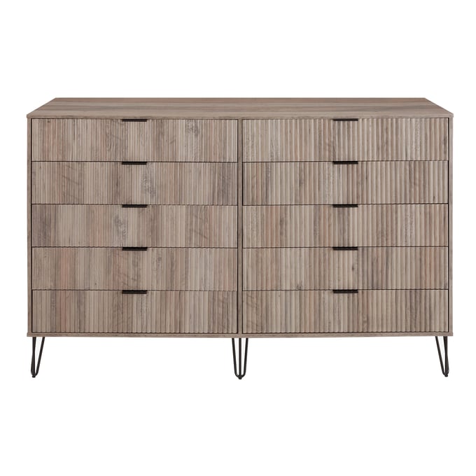 Manhattan Comfort DUMBO Rustic Grey 10-Drawer Double Tall Dresser MHC-DR004-GY