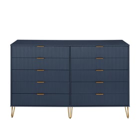 Manhattan Comfort DUMBO Midnight Blue 10-Drawer Double Tall Dresser