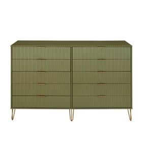 Manhattan Comfort DUMBO Olive Green 10-Drawer Double Tall Dresser