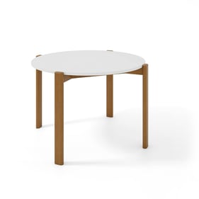 Manhattan Comfort Gales Matte White Round 46.54 Inch Dining Table