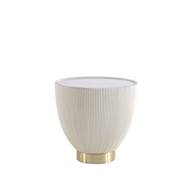 Manhattan Comfort Anderson Cream End Table 2.0