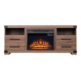 Manhattan Comfort Richmond Brown 60 Inch Fireplace